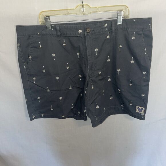 Disney Junk Food Casual Shorts Mens Size XL Gray Zip Fly Pockets Palm Trees - Picture 1 of 12